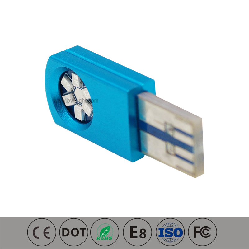 Blue USB Led Wedge License Plate Bulb for Car 