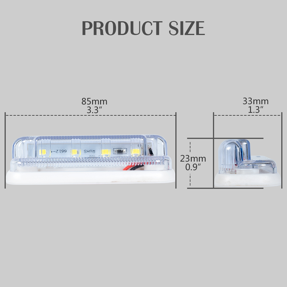 4 Inch White Clear Lens LED Marker Lights 